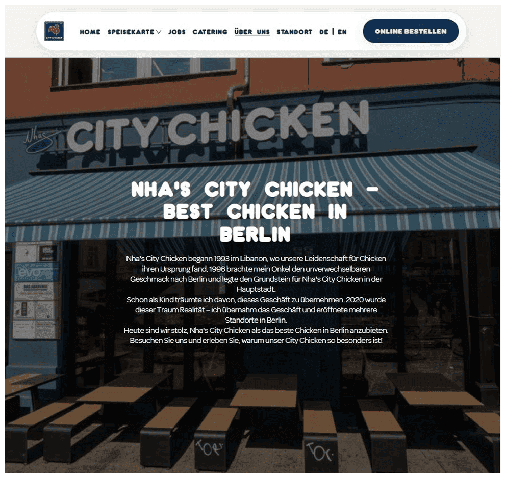 AI-powered restaurant website